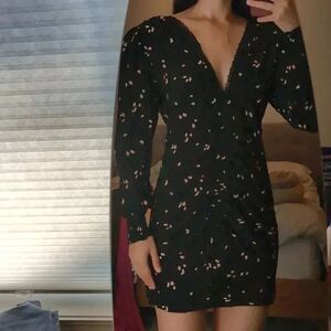 Thakoon Collective floral ruched front dress size 4 from rent the runway